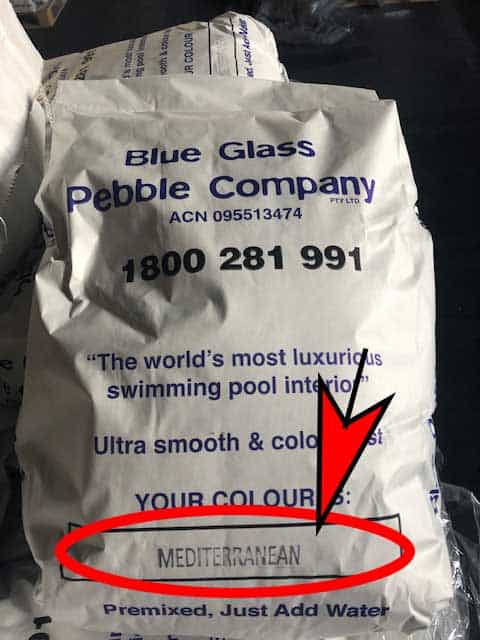 Photo of a bag of Blue Glass Pebble Company premixed product.